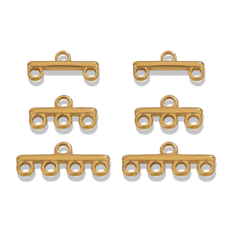 Stainless steel one-piece multi-strand porous curved connector DIY jewelry making supplies accessories wholesale Stainless steel one-piece multi-strand porous curved connector DIY jewelry making supplies accessories wholesale