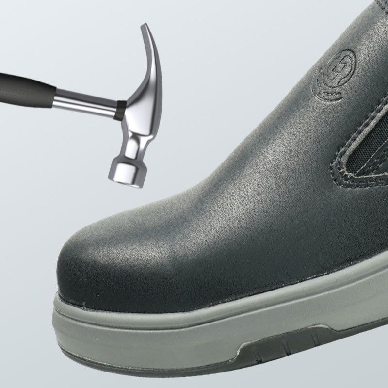 Men's safety shoes with steel toe cap, anti-puncture and anti-smashing, black and white, four-season comfortable and breathable, lightweight and safe work shoes