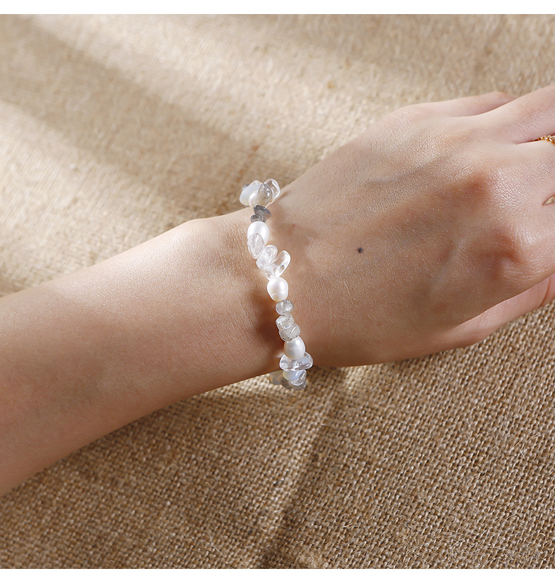 Sweet Geometric Crystal stone Pearl Bracelets 1 Piece