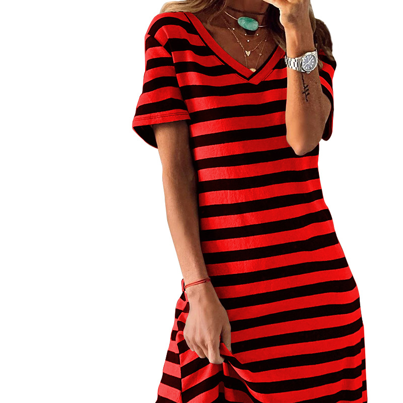 Summer Best Women Clothes Slit Loose Printed Dress