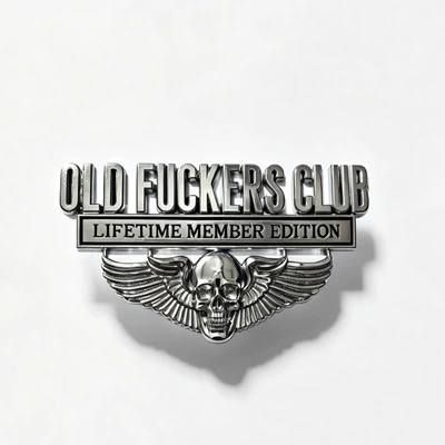 Body sticker popular product oldfuckersclub skull - silver-black-double-sided-adhesive-version