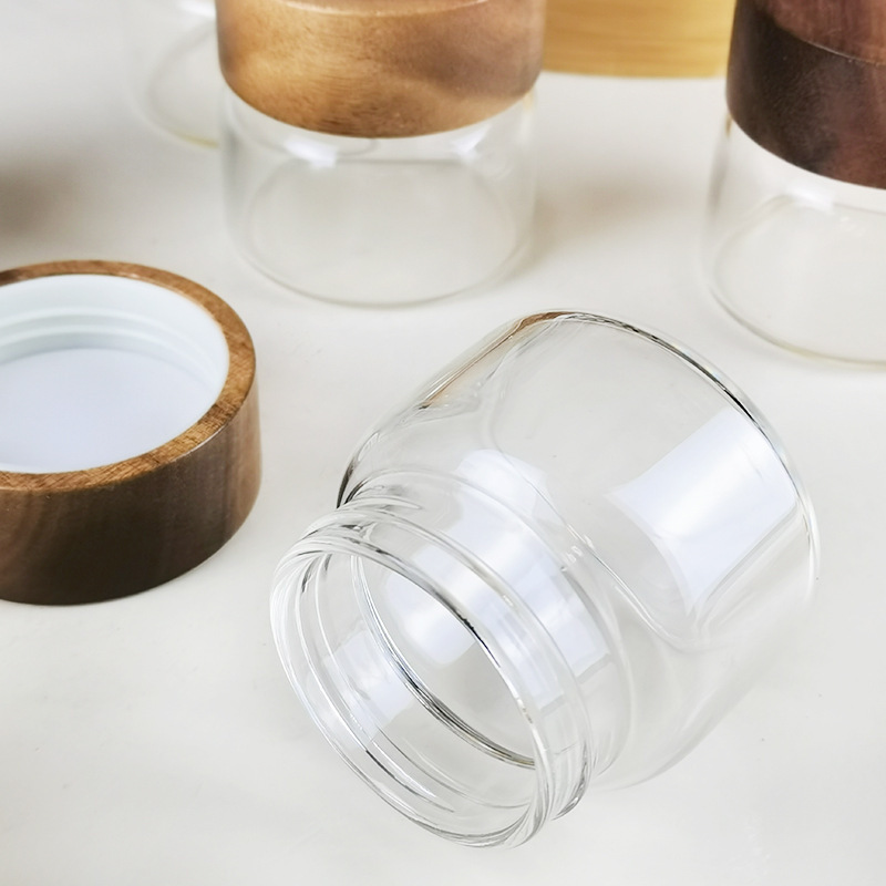 Tanque de sellado de vidrio, alta borosilicona, tanque de embalaje, mini tanque de sellado de té de granos de café, tanque de almacenamiento portátil pequeño de vidrio