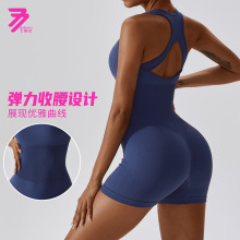 欧美高弹一体式美背瑜伽服收腹紧身连体服无缝连体瑜伽服女6949