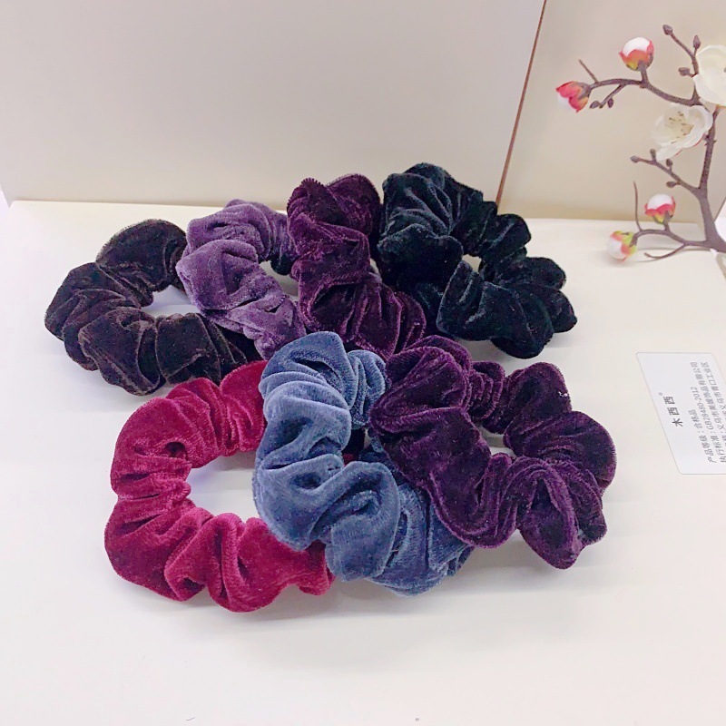 新款女发饰批发 实用简约绒布圈发圈 大号皮筋头扎头饰