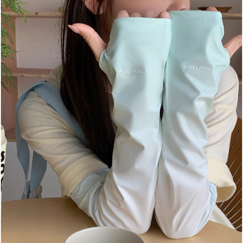 防晒冰丝袖套女夏季新款宽松透气防紫外线骑行开车护手臂冰袖|undefined