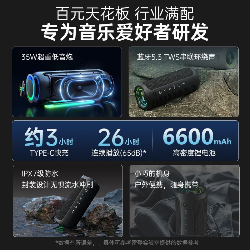 Leden の新しい X10MAX Bluetooth スピーカー 35 ワット大音量サブウーファー家庭用屋外ポータブル小型スピーカー|undefined