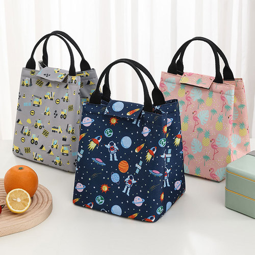 Insulated lunch bag large size hand-held bento box bag aluminum foil for primary school students and office workers lunch bag large capacity picnic bag
