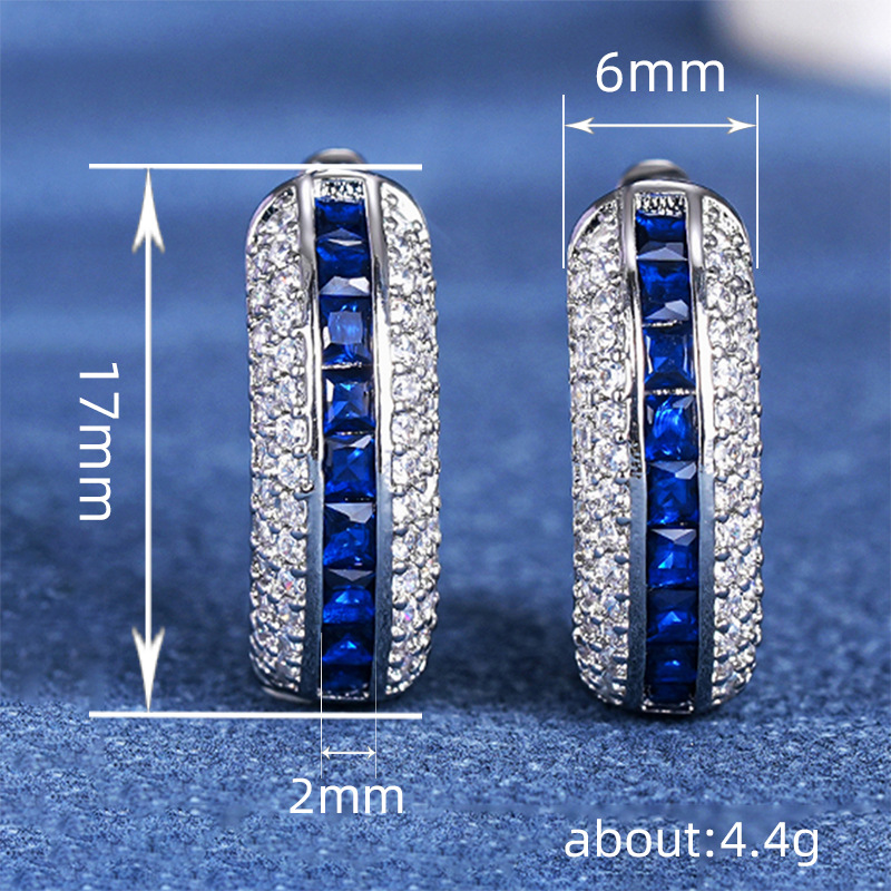 Orecchini a cerchio in zircone con raffinato design zaffiro_voghion.com