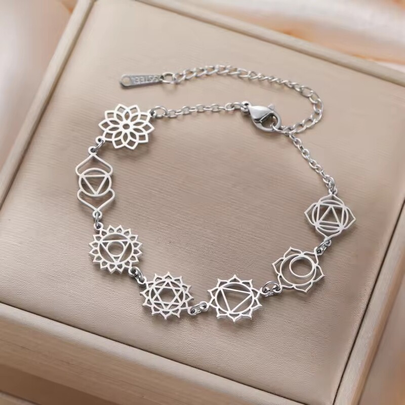 7 Yoga Charms Lucky Bracelet Jewelry Gift304 Stainless Steel Jewelry Wholesale 7 Yoga Charms Lucky Bracelet Jewelry Gift304 Stainless Steel Jewelry Wholesale