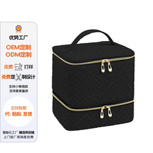 双层便携精油指甲油收纳包高级感桌面化妆多功能化妆品防尘收纳包