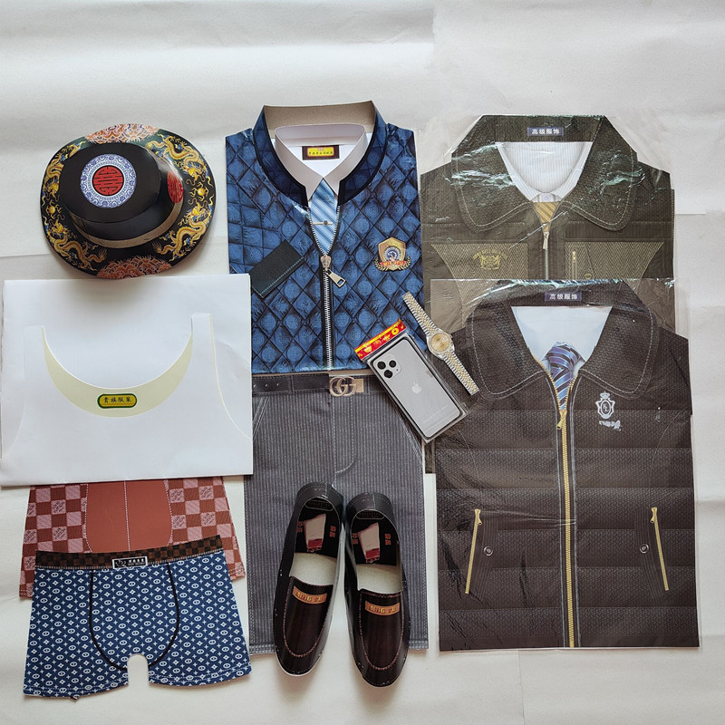 Wholesale Cold Clothes Paper Men's Paper Clothes for All Seasons, Full Set of Paper Cold Clothes Sacrificial Supplies Shoes Hats Cotton Clothes Wholesale Cold Clothes Paper Men's Paper Clothes for All Seasons, Full Set of Paper Cold Clothes Sacrificial Supplies Shoes Hats Cotton Clothes