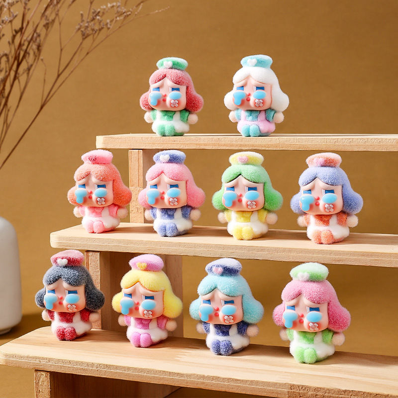 Flocked Nurse Crying Baby Cute Doll DIY Keychain Pendant Desktop Ornament Trendy Blind Box Accessories Wholesale Flocked Nurse Crying Baby Cute Doll DIY Keychain Pendant Desktop Ornament Trendy Blind Box Accessories Wholesale