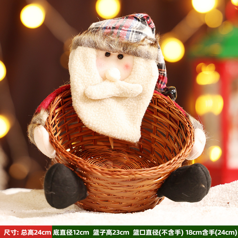 クリスマス装飾品キャンディー枠プレゼント衣装飾り道具サンタクロース雪だるまプレゼントバスケットデスクトップ人形|undefined
