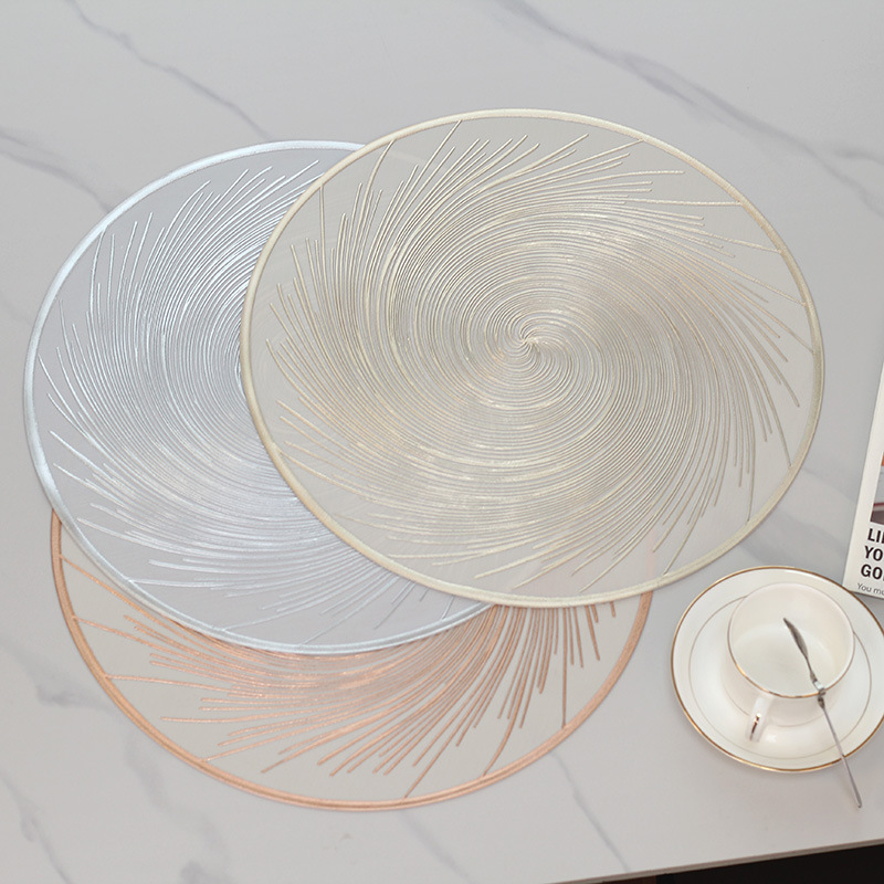 Transfronterizos hogares de mesa de comedor de PVC impermeable, anti-deslizante, creativo, almohadilla de comedor redonda, almohadilla de cocina vórtice