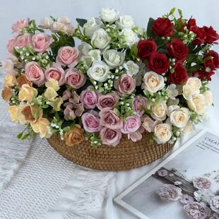New wholesale cross -overseas trade simulation flower wedding handle, flower fake flower players holding flowers rose ball chrysanthemums