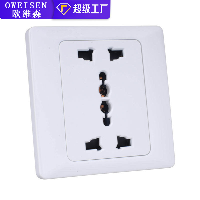 Foreign trade manufacturers directly supply 86 type multi-use concealed 6-hole wall socket multi-use 6-hole socket panel 3-3 plug