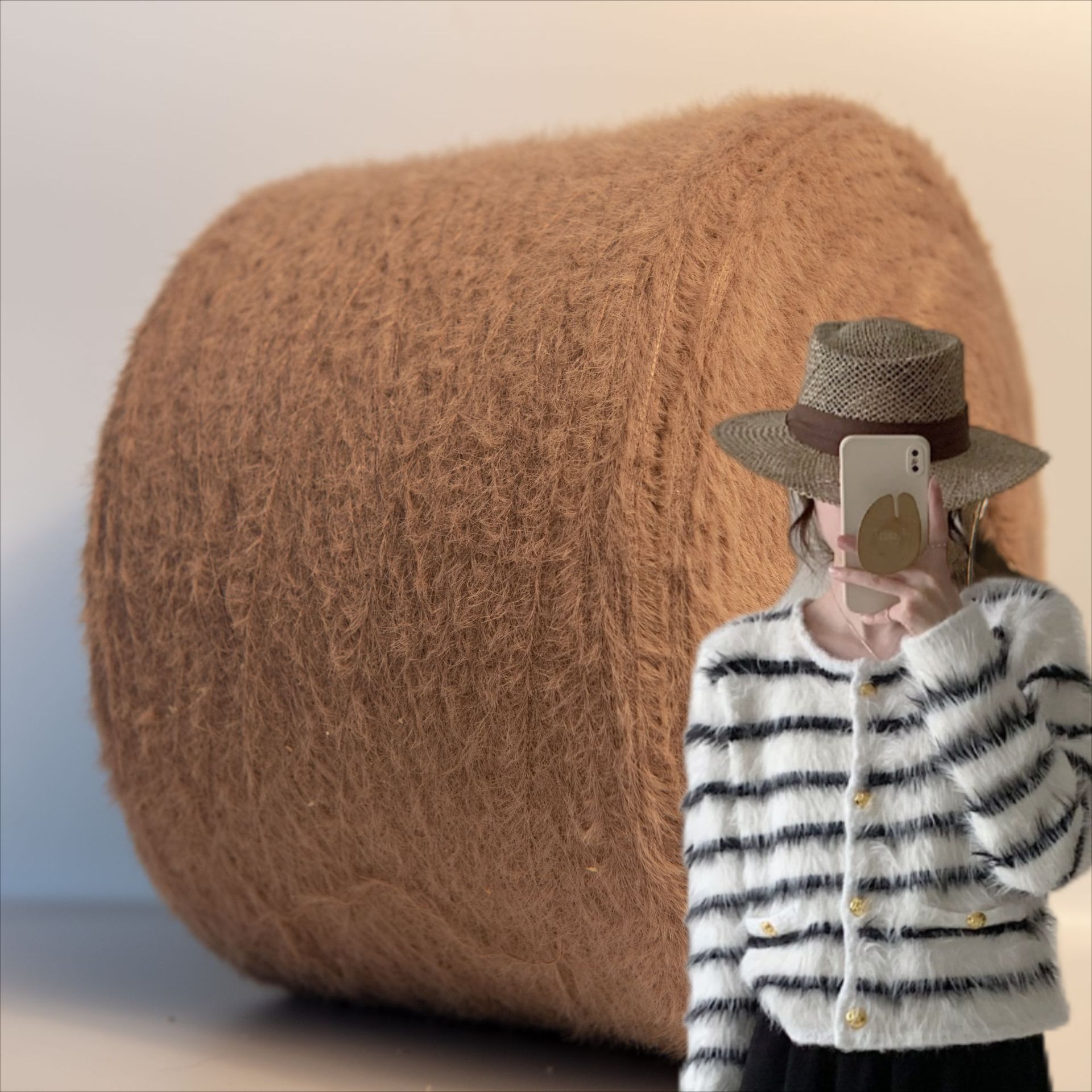 厂家直销4公分仿貂毛秋冬花式纱羽毛纱针织纱线2CM仿水貂毛线