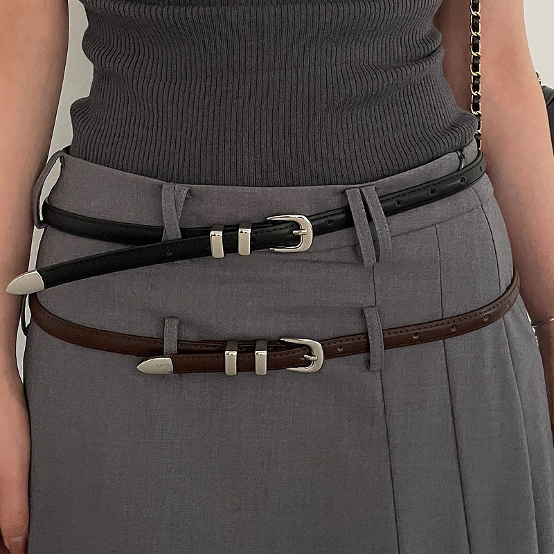 Women's Trendy Thin Belt for Jeans, 2025 New Summer Korean Style, High-End Ins-Style, Simple Design