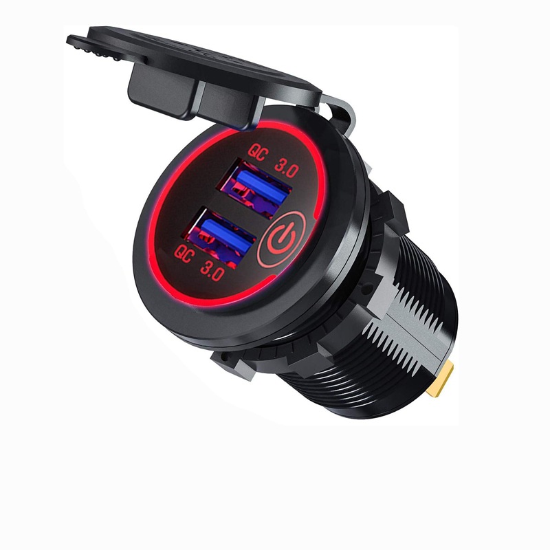 터치 스위치 QC3.0 고속 충전 빨간색 표시등