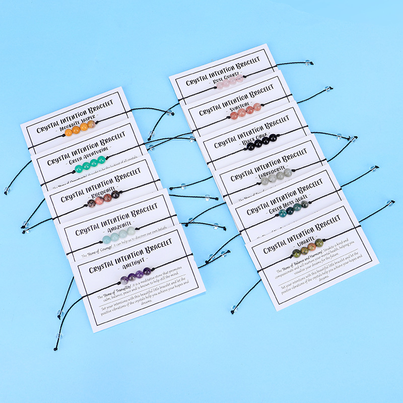 1 Piece Simple Style Round Stone rope Beaded Womenu0027S Bracelets