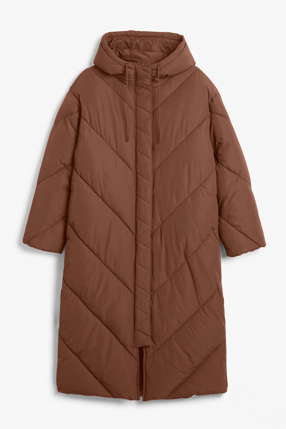 Abrigo largo de invierno para mujer con capucha y algodón slim_voghion.com