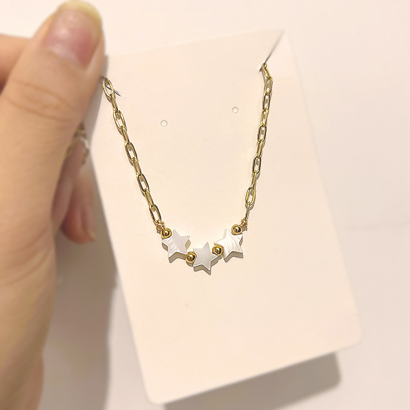 Women'S Gender Plating Design Sweet Star Heart Shape Stainless Steel Shell Plating Necklace