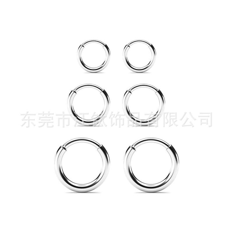 F136 Titanium Earring 16G 0.8mm Earring Nose Ring G23 Titanium Alloy Body Piercing Jewelry Earbone Earrings detail image 7