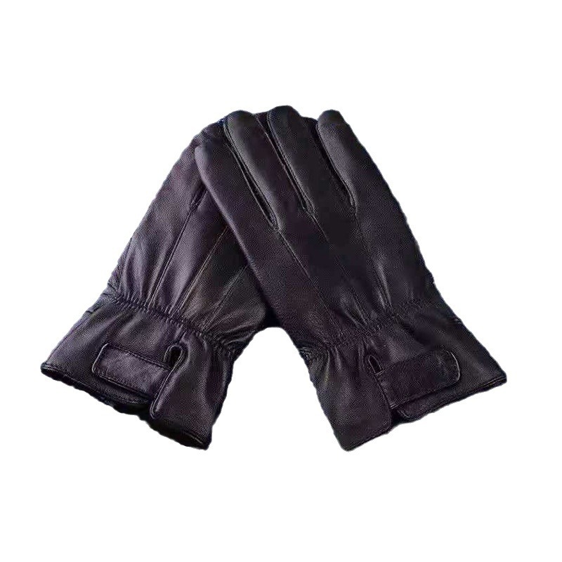 Nueva Primavera y Otoño de las mujeres de piel de oveja guantes de piel de conejo bola patchwork de cuero forrado de lana caliente a prueba de frío guantes de piel de oveja de protección laboral de invierno