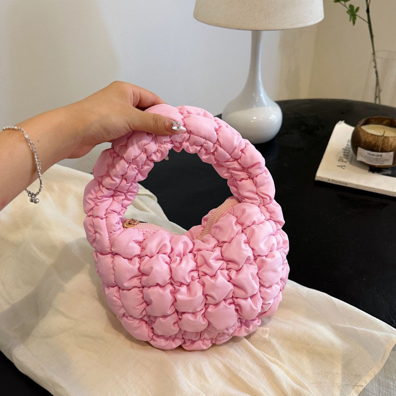 Cloud Bag for Women 2026 Niche Design Cross-Border Pleated Handbag Bubble Cotton Women's Bag Cotton-Padded Bag down Bag Cloud Bag for Women 2026 Niche Design Cross-Border Pleated Handbag Bubble Cotton Women's Bag Cotton-Padded Bag down Bag