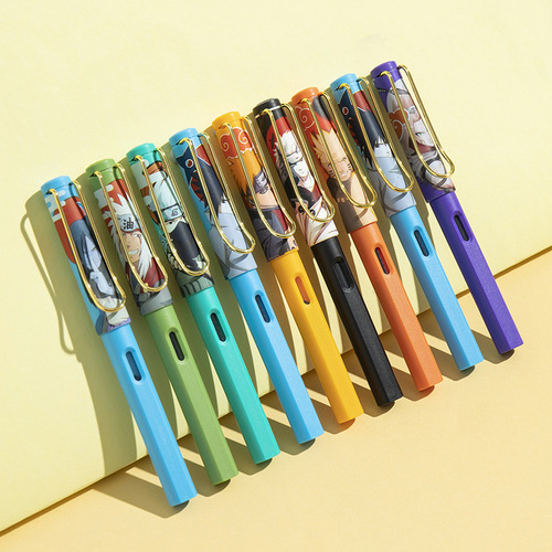 Naruto pen, primary and secondary school students, dual-use pen, replaceable ink bag, universal ink pen for boys and girls, optional