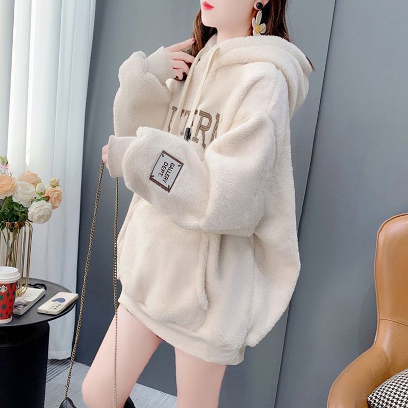 임산부 겨울 정장 패션 2025년 신상 가을 겨울 아우터웨어 플러스 벨벳 두꺼워진 양털 스웨터 투피스 정장