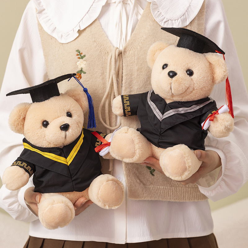 Doctor Sombrero Graduación Oso Escuela Peluches Muñeca de trapo Licenciatura Maestría Ropa de muñeca Regalo conmemorativo de la temporada de graduación