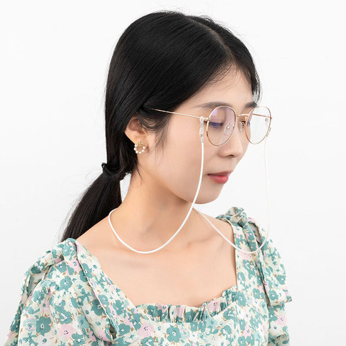 Cross-border accessories colored leather cord eyeglass chain necklace strap anti-drop eyeglass cord anti-lost eyeglass accessory wholesale