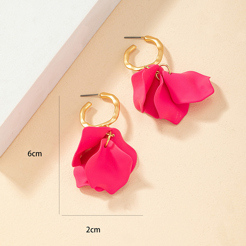 Elegant Petal Alloy Plating Women's Earrings display picture 2