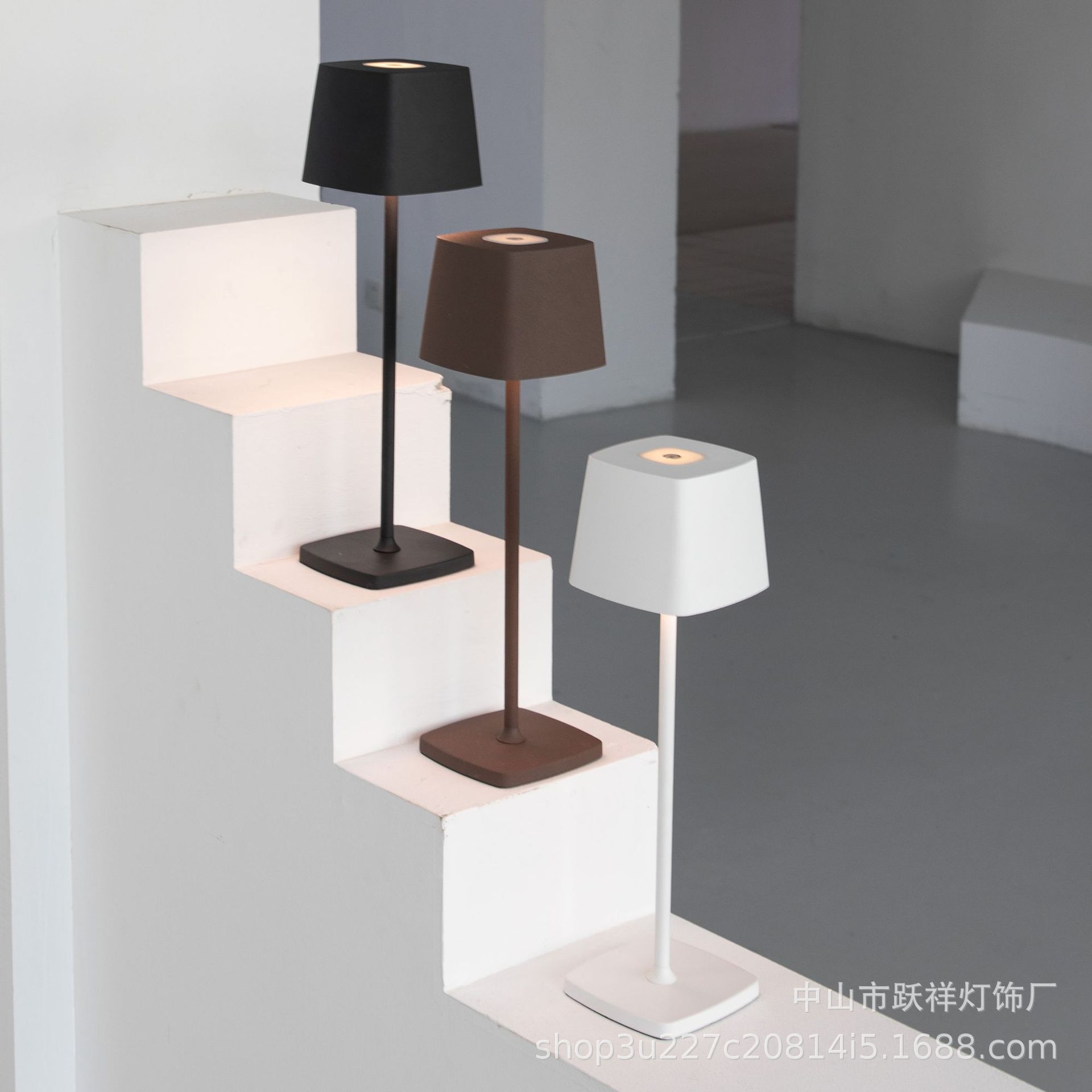 USB recargable faro cubilete lámpara de mesa recargable Hotel Restaurante Simple lámpara de mesa de comedor en forma de I táctil Lámpara de Aprendizaje