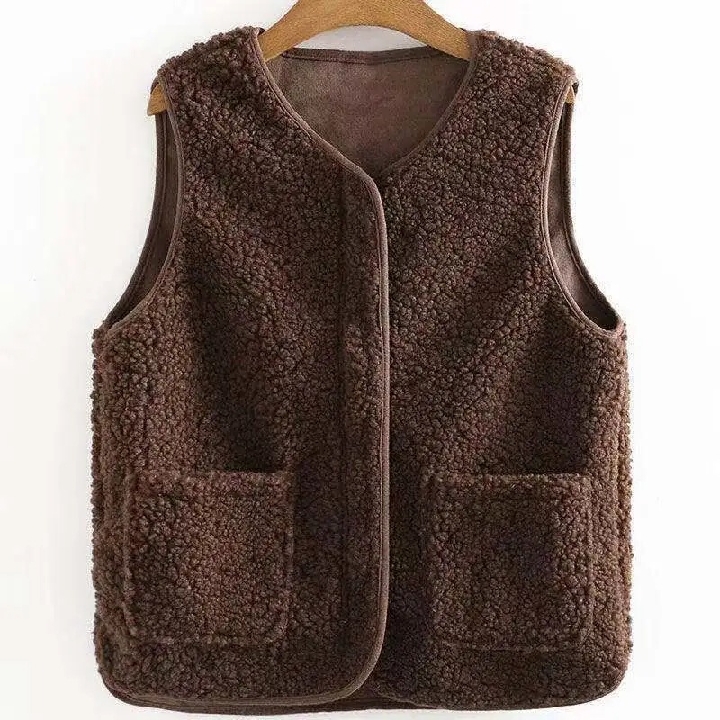 Vest Women's All-In-One Fashion Vest Discount Double-Layer Polar Fleece Vest Autumn and Winter Jacket