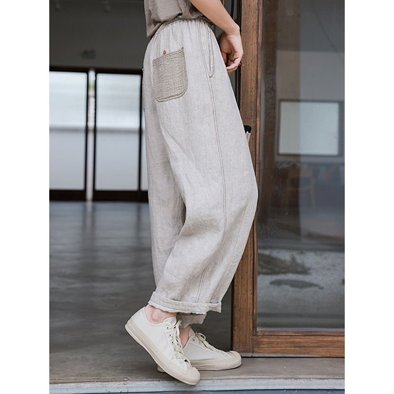 2025 Spring and Autumn New Product Native Rain Dew Linen Drape Literary Retro Carrot Pants Trousers Women's Loose 2025 Spring and Autumn New Product Native Rain Dew Linen Drape Literary Retro Carrot Pants Trousers Women's Loose