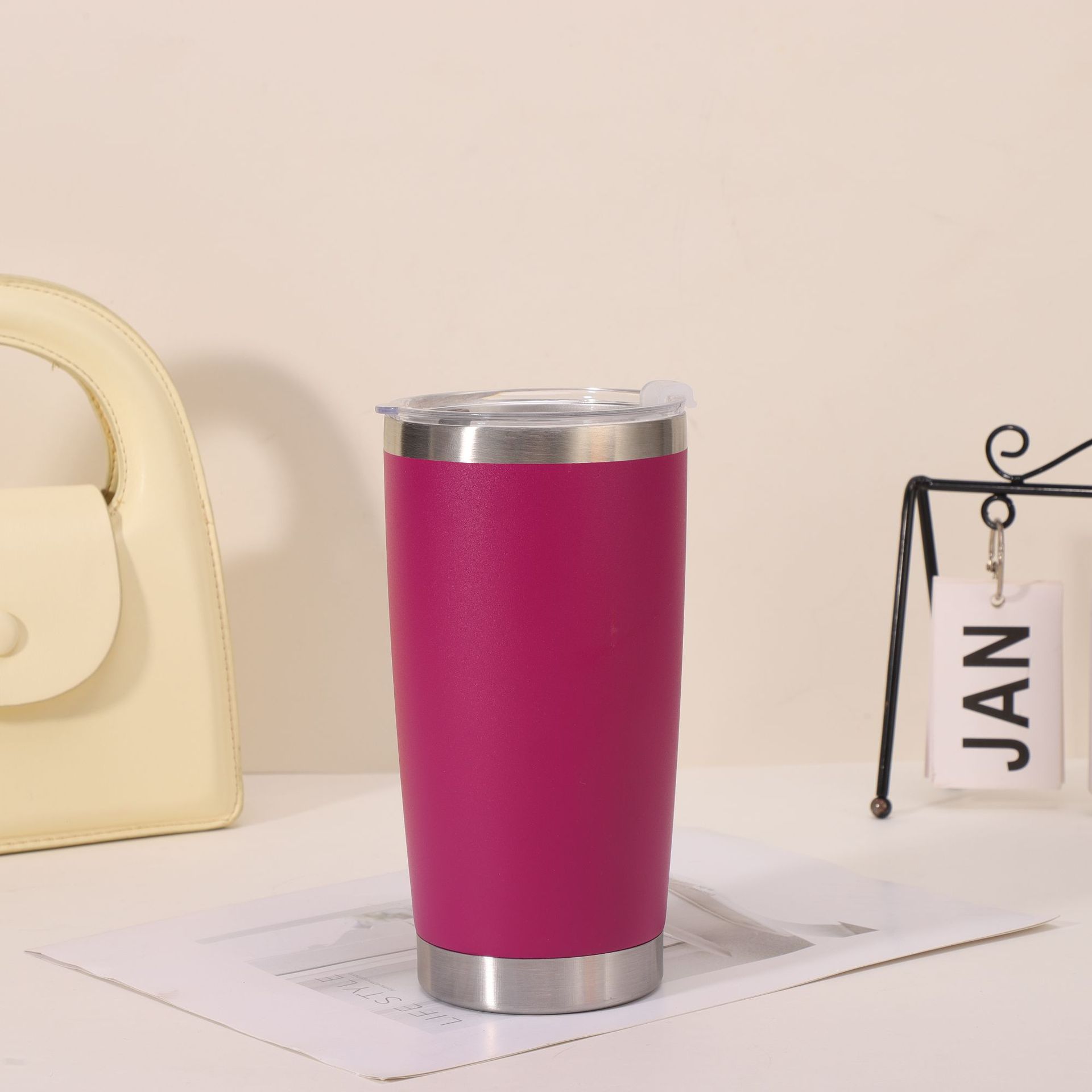 Transfronterizo Amazon de acero inoxidable 20oz taza de automóvil de doble capa de alta capacidad de acero inoxidable pulverizado hielo taza puede imprimir logotipo
