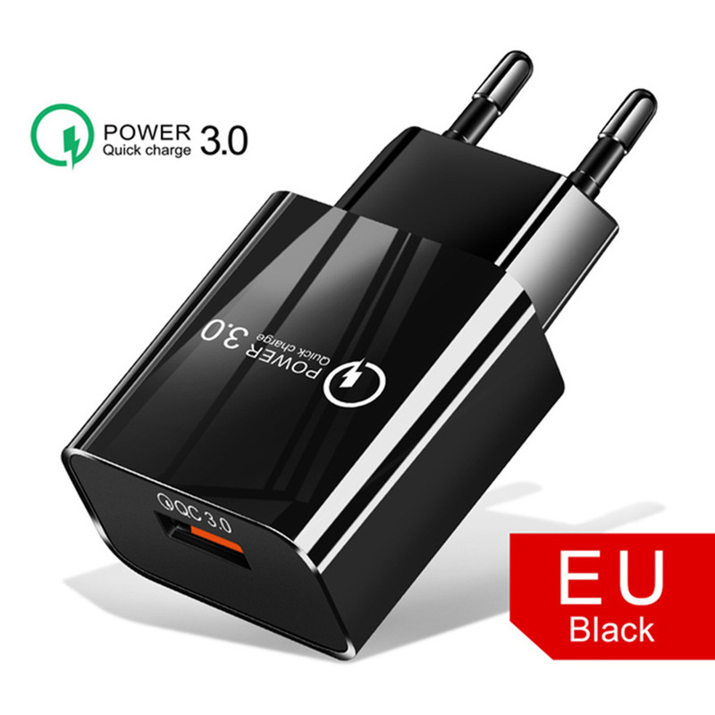 Qc3.0 Charger 5V3A Fast Charging Charging 18W European Standard Fast Charging Charger 3.0 Fast Charging Power Adapter