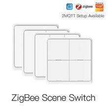 zigbee涂鸦智能家居场景开关无线4键随意贴app定时情景智能开关