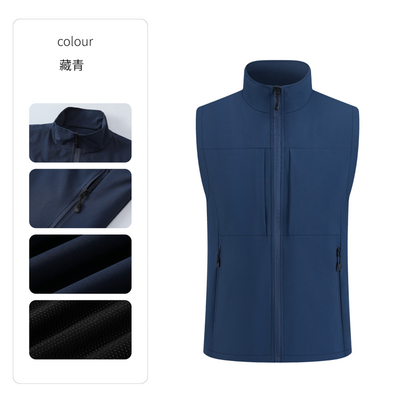 软壳冲锋衣马甲定制logo多口袋防水背心印字印图工作服加厚坎肩|undefined