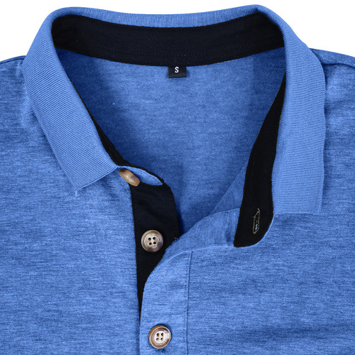 Men's Long-Sleeve Business POLO Shirt T-Shirt European and American Style Top P-Neck