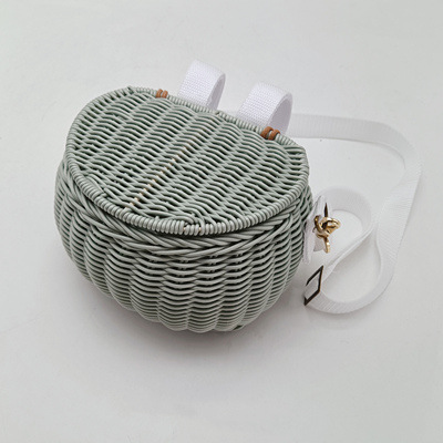 Cesta de ratán pequeña estilo INS, cesta de bicicleta para niños, bolso bandolera de un solo hombro, cesta de juguetes tejida, cesta de almacenamiento