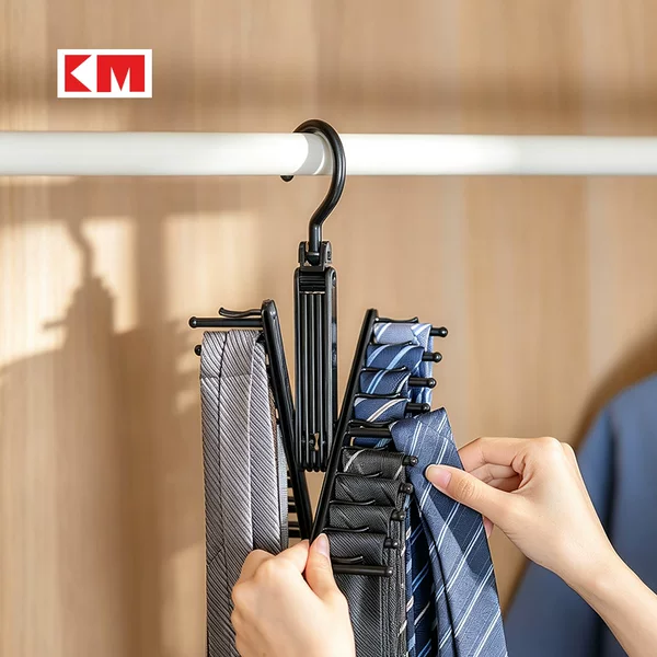 KM 1061 Rotatable 20-Hook Tie Organizer for Wardrobe, Space-Saving Organizer Rack, Large Capacity Tie Hanger
