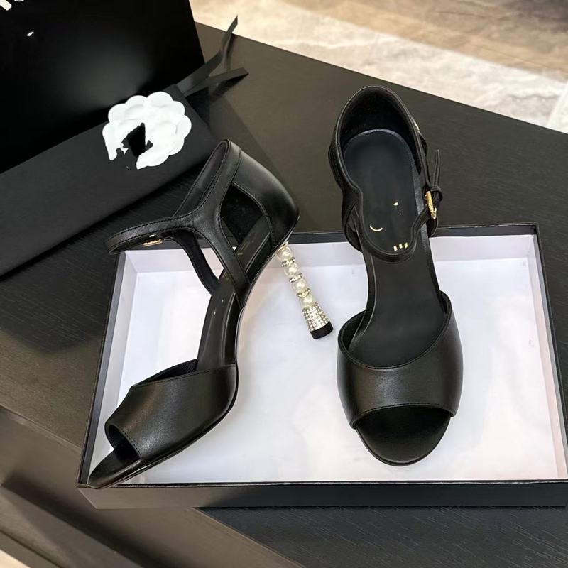 Xiaoxiangfeng ハイヒール 25 新しい女性の靴カラーマッチングレトロファッションシューズラウンドトゥトゥバックホイールドスティレットミッドヒールサンダル|undefined