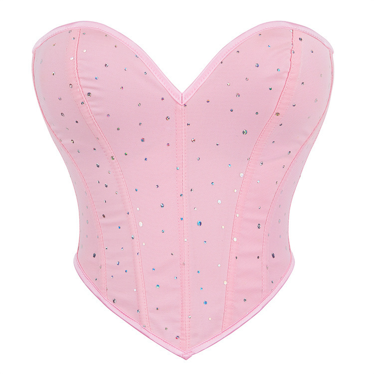 Nuevo diamante decoración damas para limpiar el pecho cintura sexy soporte de pecho plástico chaqueta AliExpress suministro de comercio electrónico transfronterizo