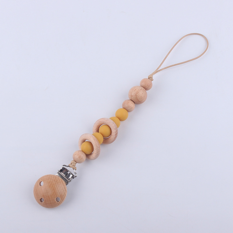 Suministros para bebés chupete cadena creativa DIY Beech anillo mordedor pezón cadena anti-caída Nuevo