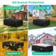 210D Oxford Cloth Black Table and Chair Cover Dustproof Moisture-proof Waterproof Windproof Outdoor Courtyard Long Table and Chair Home Cloth Cover
