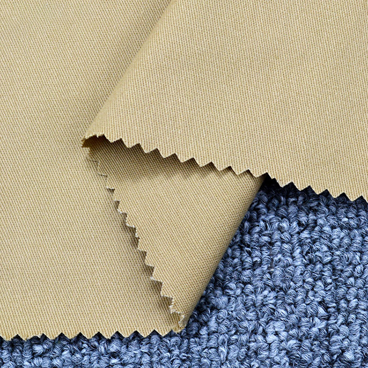 Shaoxing al por mayor 98% algodón sostenible 2% spandex pantalones de tela de twill
