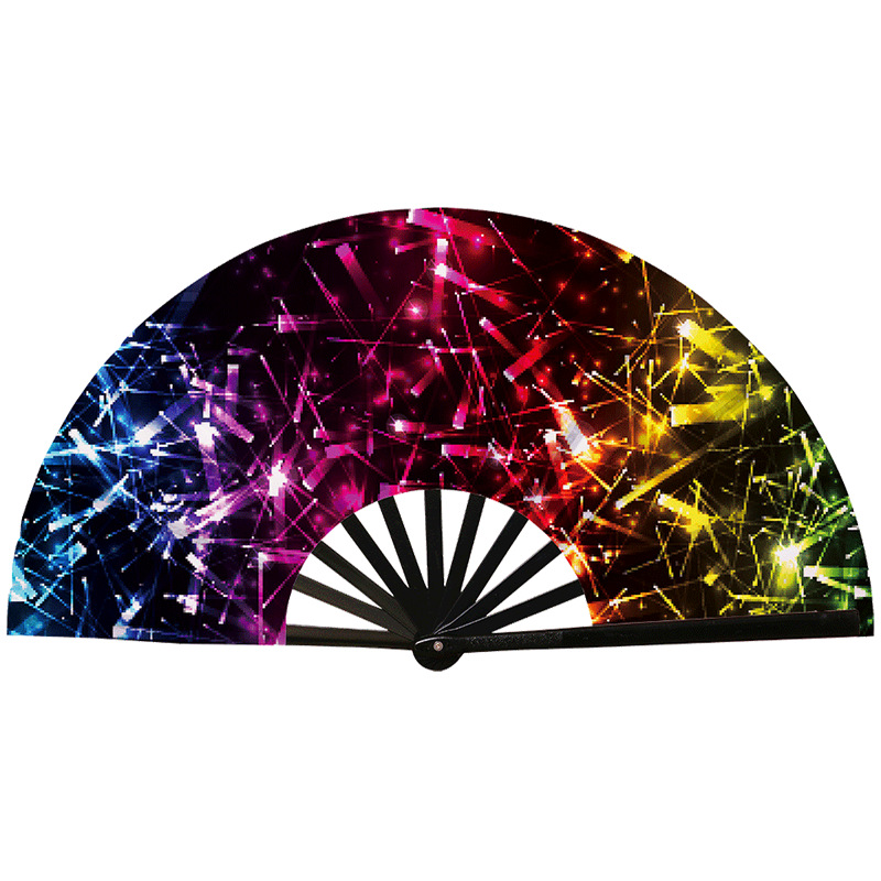 Abanico Plegable de Kung Fu de Plástico, Colorido, para Conciertos y Fiestas